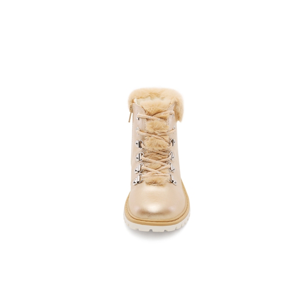 Girls Ankle Fashion Boots - GOLD PU - 4